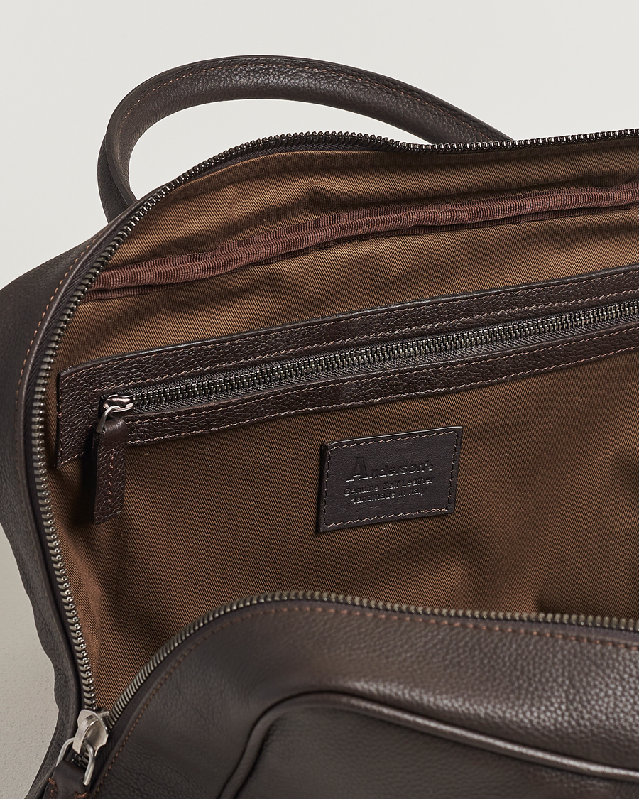 Anderson's Full Grain Leather Briefcase Dark Brown