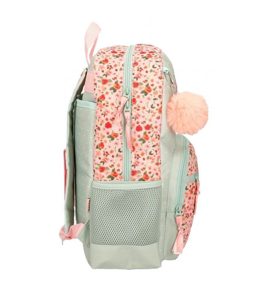 Mochila Joumma Movom Romantic Girl adaptável para carro verde - 31x42x13cm -