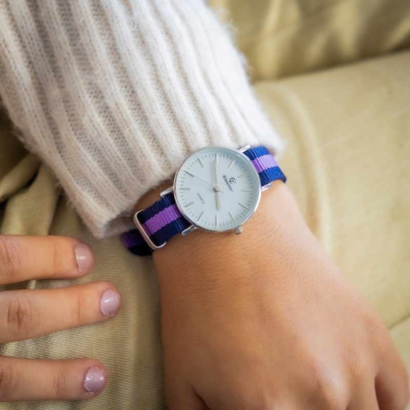 Montre Femme CHTIME bracelet Tissu Violet