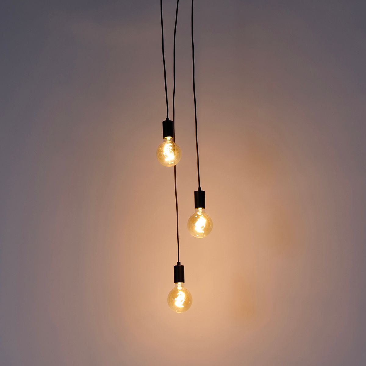 Industriële hanglamp zwart 3-lichts - Facil