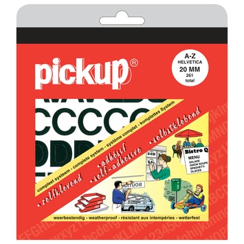 Pickup plakletter A-Z zwart 20 mm