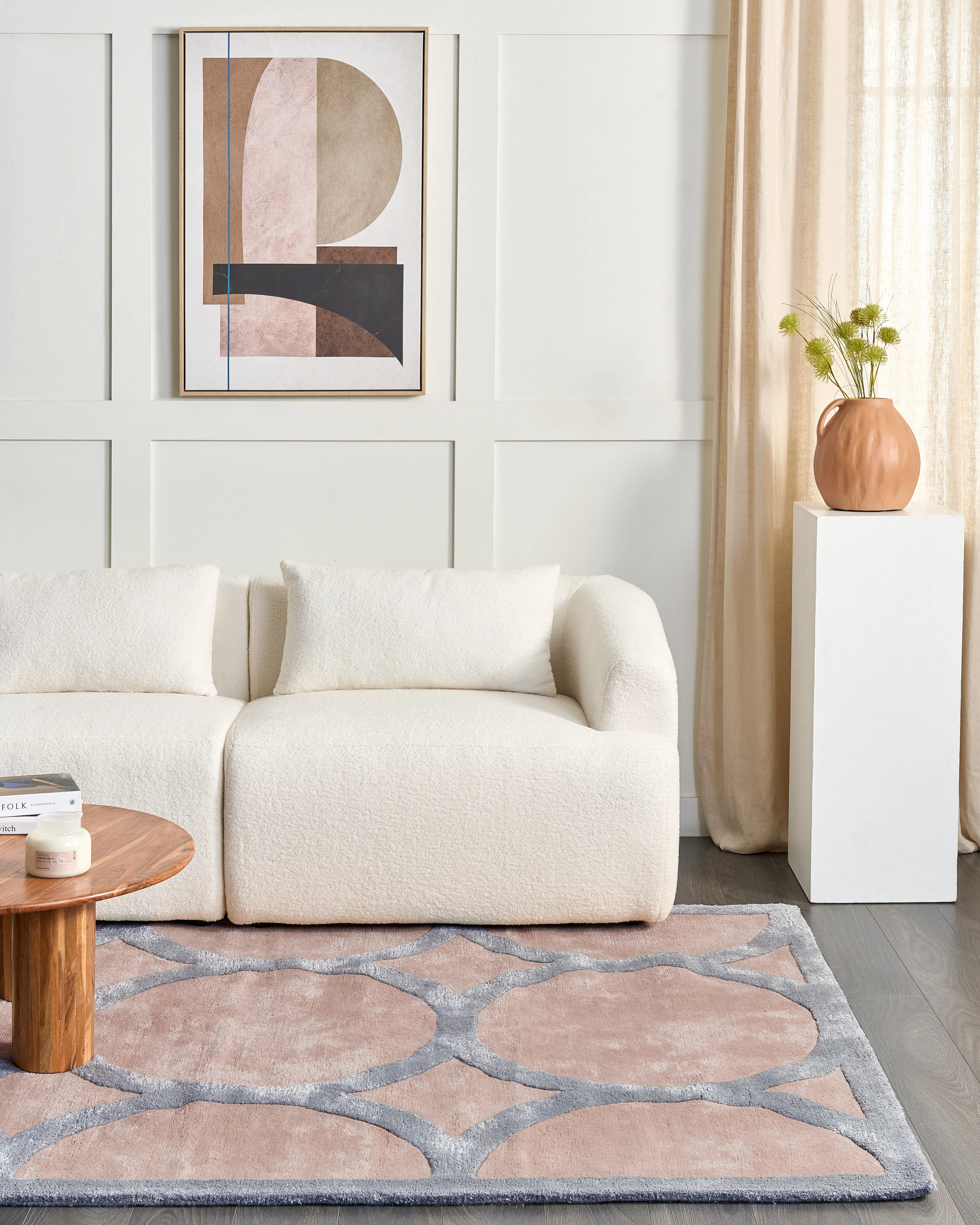 Vloerkleed MALAN Lichtbruin 160 x 230 cm Viscose