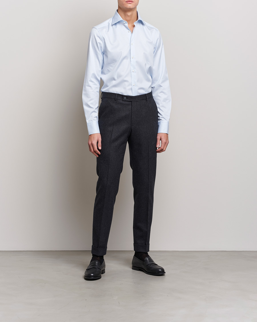 Stenströms Slimline Thin Stripe Shirt White/Blue