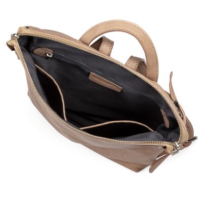 Damen-Backpack Rindleder, Taupe