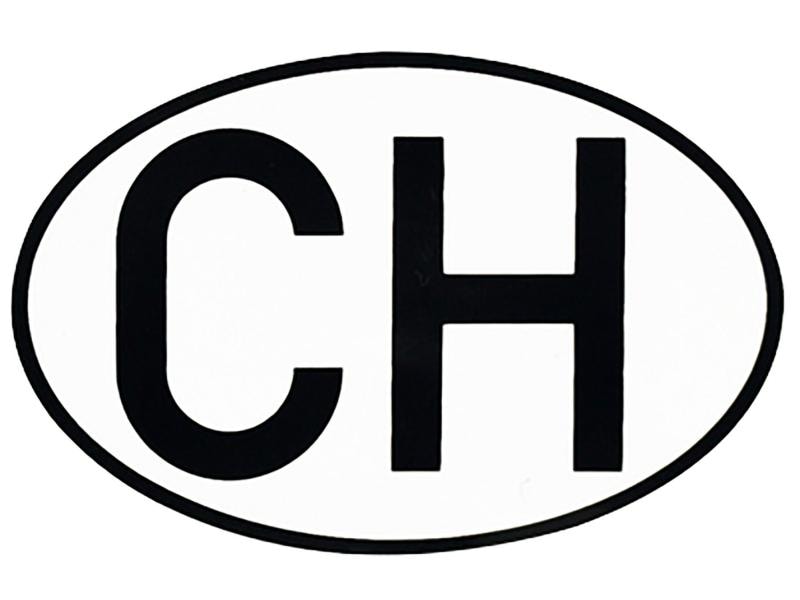 Unitec Schild CH Motorrad zum aufkleben Landeskennzeichen der Schweiz