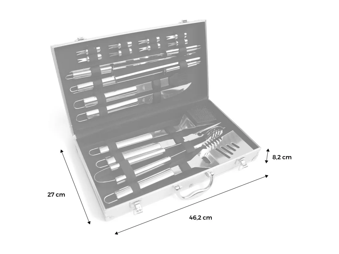 sweeek - Mallette d'ustensiles pour barbecue et plancha -18 pièces