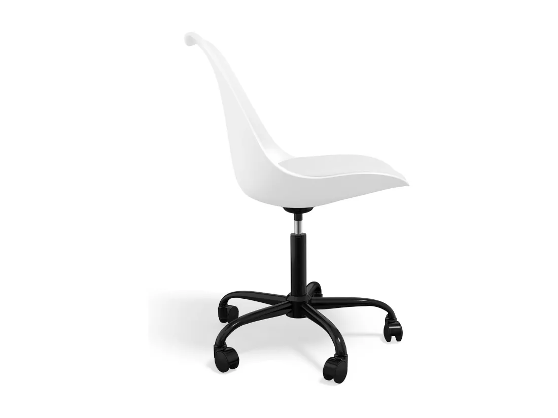 Chaise de bureau avec roulettes - Chaise de bureau pivotante - Structure noire Tulip Fuchsia