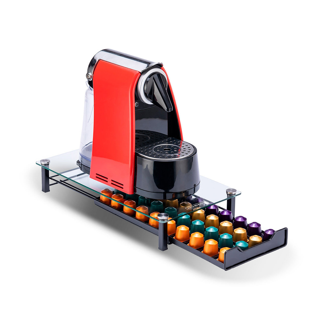 Kitchencook Range-capsule x40 plateau en verre tir40 noir