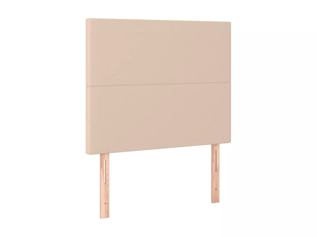Sommier tapissier matelas et LED Cappuccino 90x200cm Similicuir