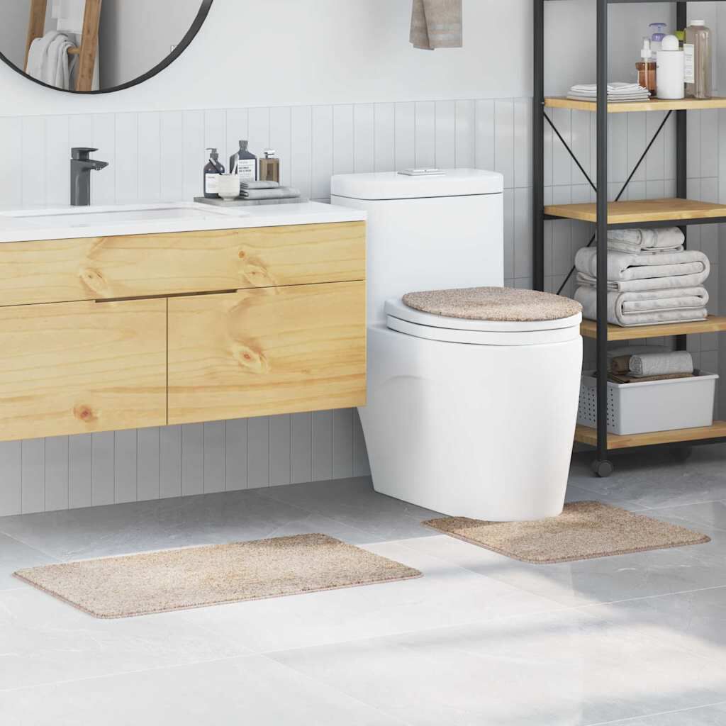 vidaXL Antislip badmattenset 3-delig crème