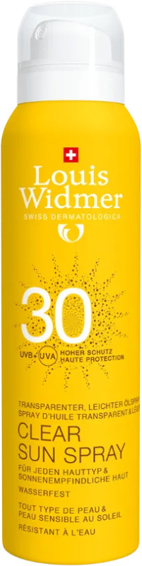 Louis Widmer Clear Sun Spray SPF30 Ongeparfumeerd 125ml