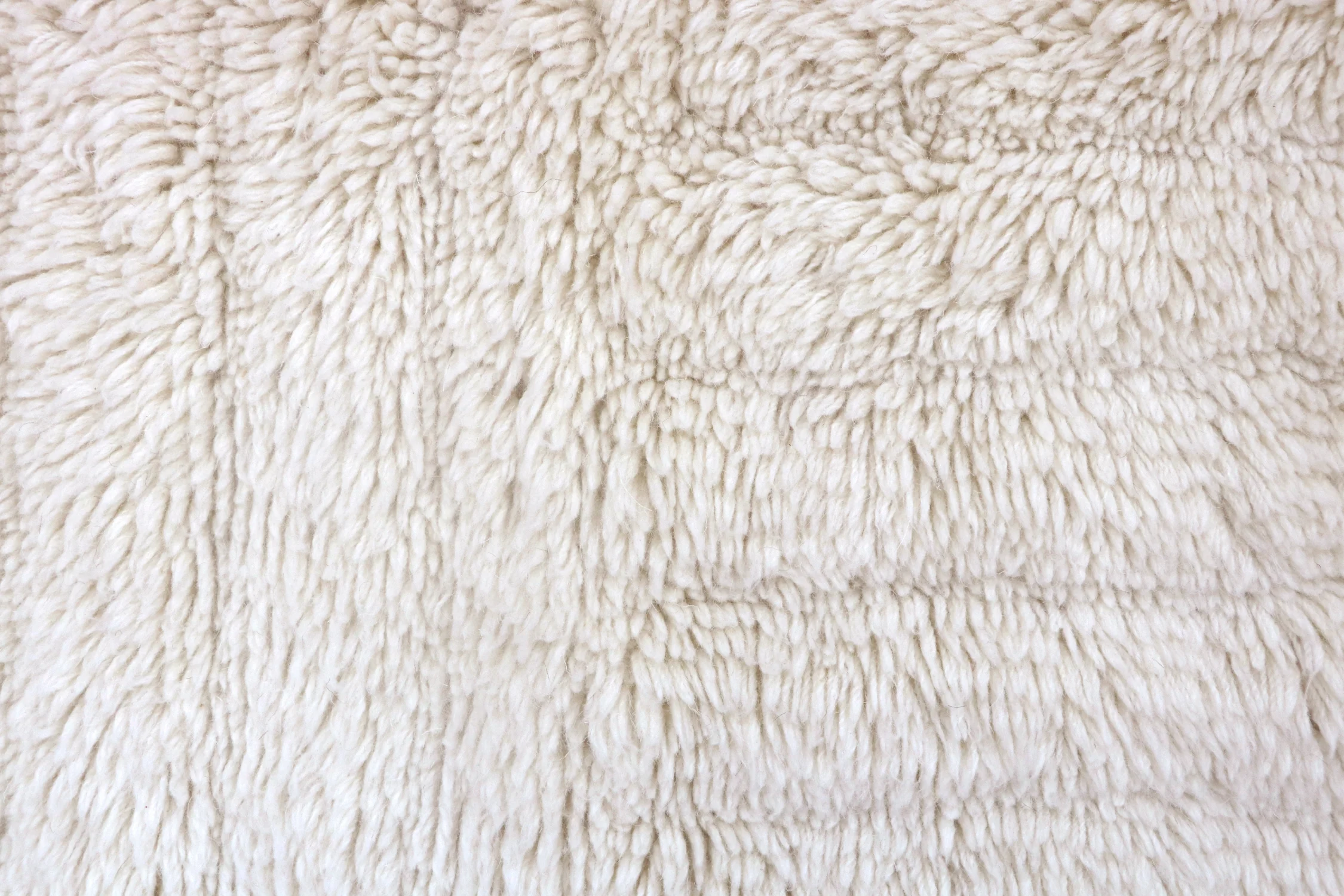 DUNES - MOUTON - Tapis rectangulaire en laine lavable | Blanc
