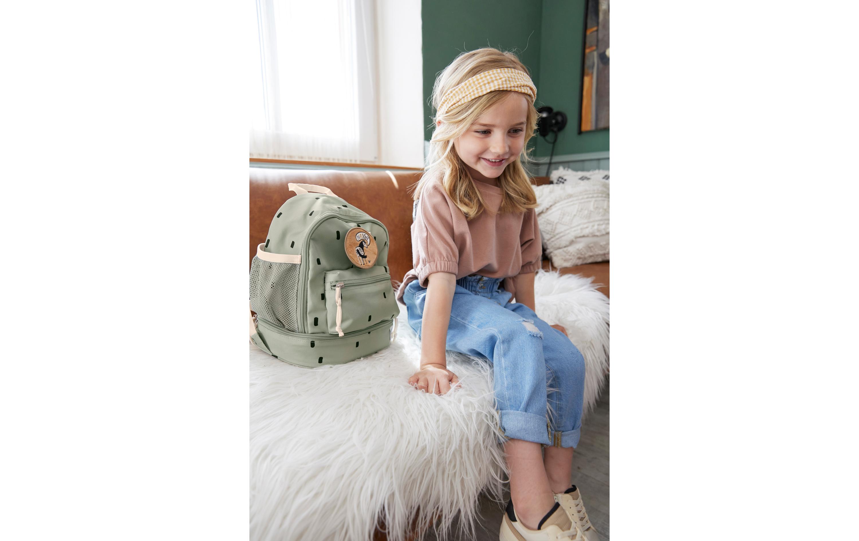 Rucksack Mini Backpack Happy Prints Light OliveWasserabweisender Kinderrucksack mit gepolsterten Schultergurten