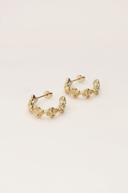 Vintage oorringen met rozen