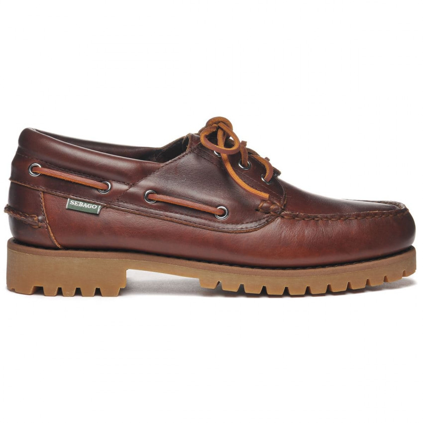 ACADIA BROWN CINNAMON-Mocassin semelle crantée pour homme en cuir ciré