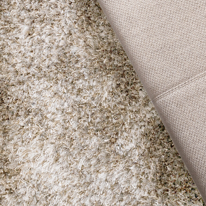 Rond shaggy vloerkleed - Grace Wit | Vol vloerkleed!