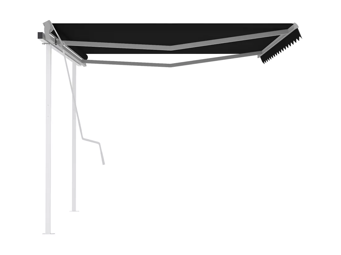 Auventanuel rétractable avec poteaux 4,5x3,5 Anthracite