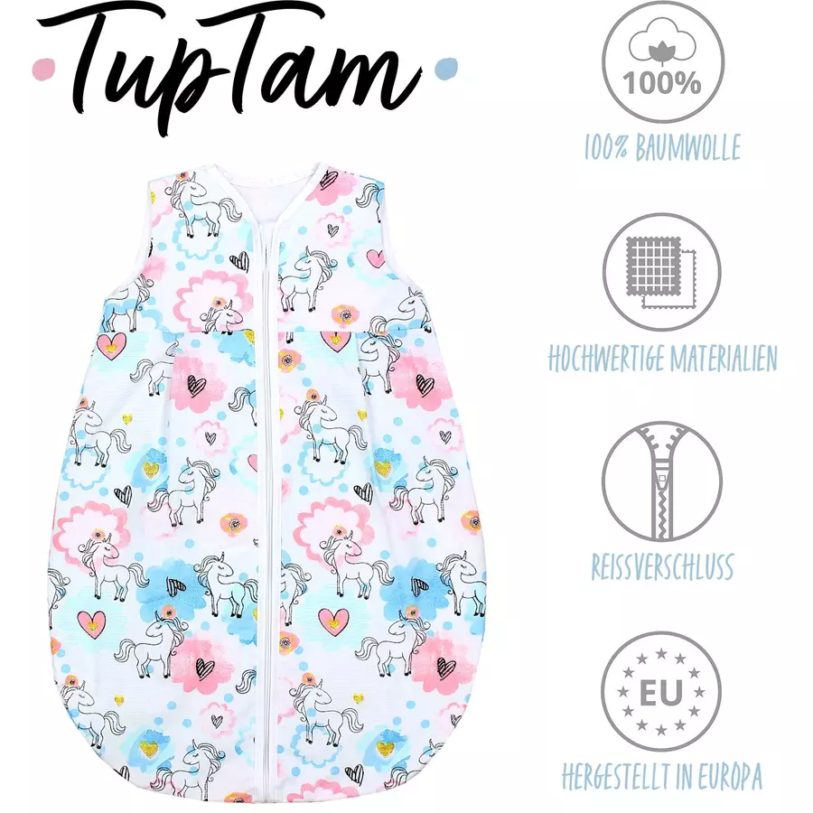TupTam Baby Sommer Schlafsack Ärmellos Unwattiert rosablau