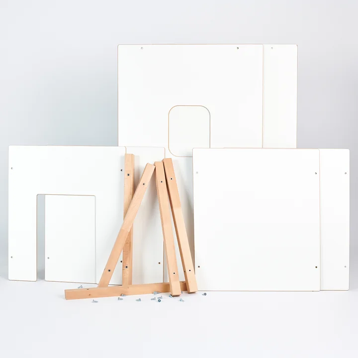 Tojo - wand Kinderspielhaus und Raumtrenner, weiss / Buche