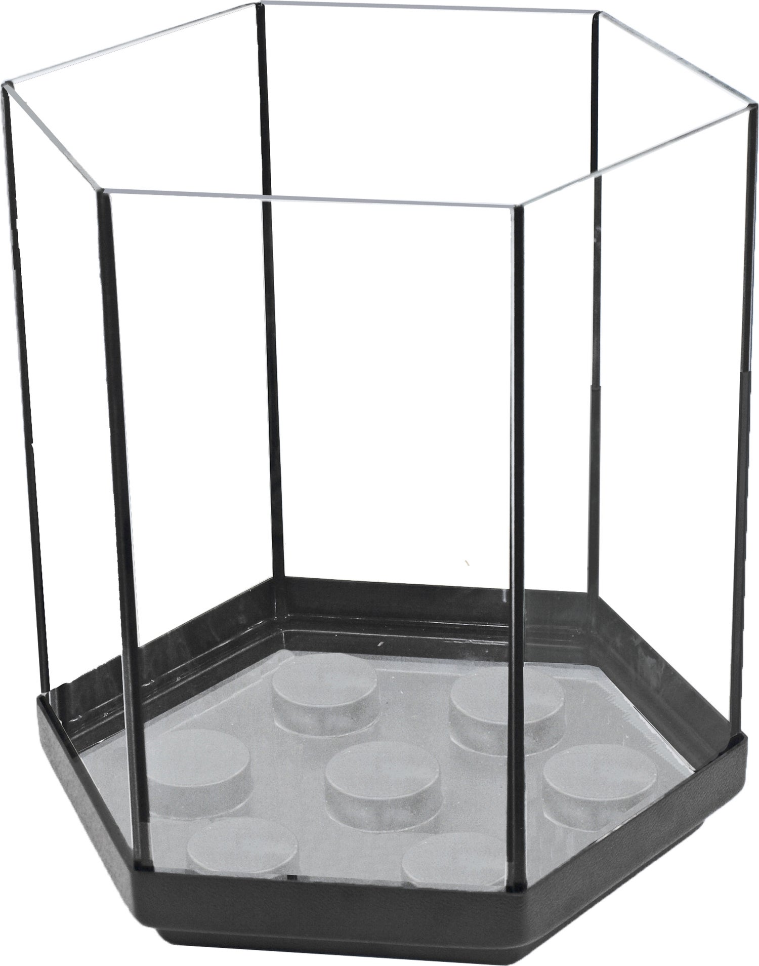 Boon aquarium Hexagon met zwarte kit 35 x 35 x 35 cm