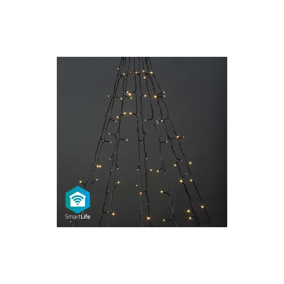 Nedis SmartLife Julelys | Tre | Wi-Fi | Varm Hvit | 200 LED s | 20.0 m | 10 x 2 m | Android™ / IOS