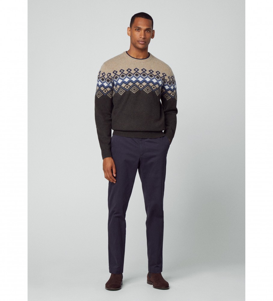 Hackett Jersey Fairisle cinza