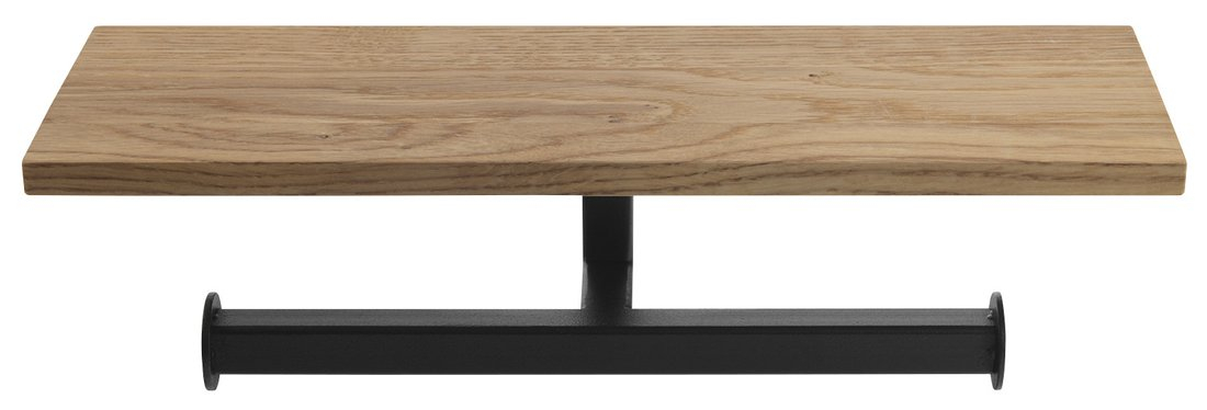 Sapho SKA dubbele toiletrolhouder met plank mat zwart eiken