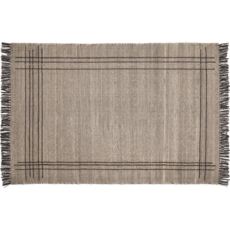 Tapis Eneo à franges beige et marron 160 x 230 cm