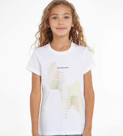 Calvin Klein T-Shirt - Slim s/s - Meta Graphic Slim - Bright Whi