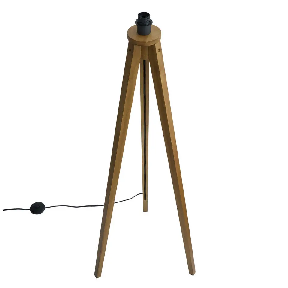 Qazqa vloerlampen tripod_classic bruin e27