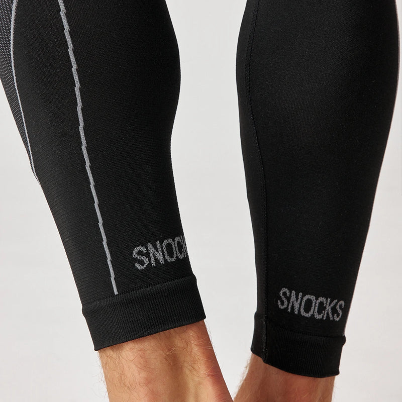 Thermounterhose Herren aus recyceltem Polyester Schwarz