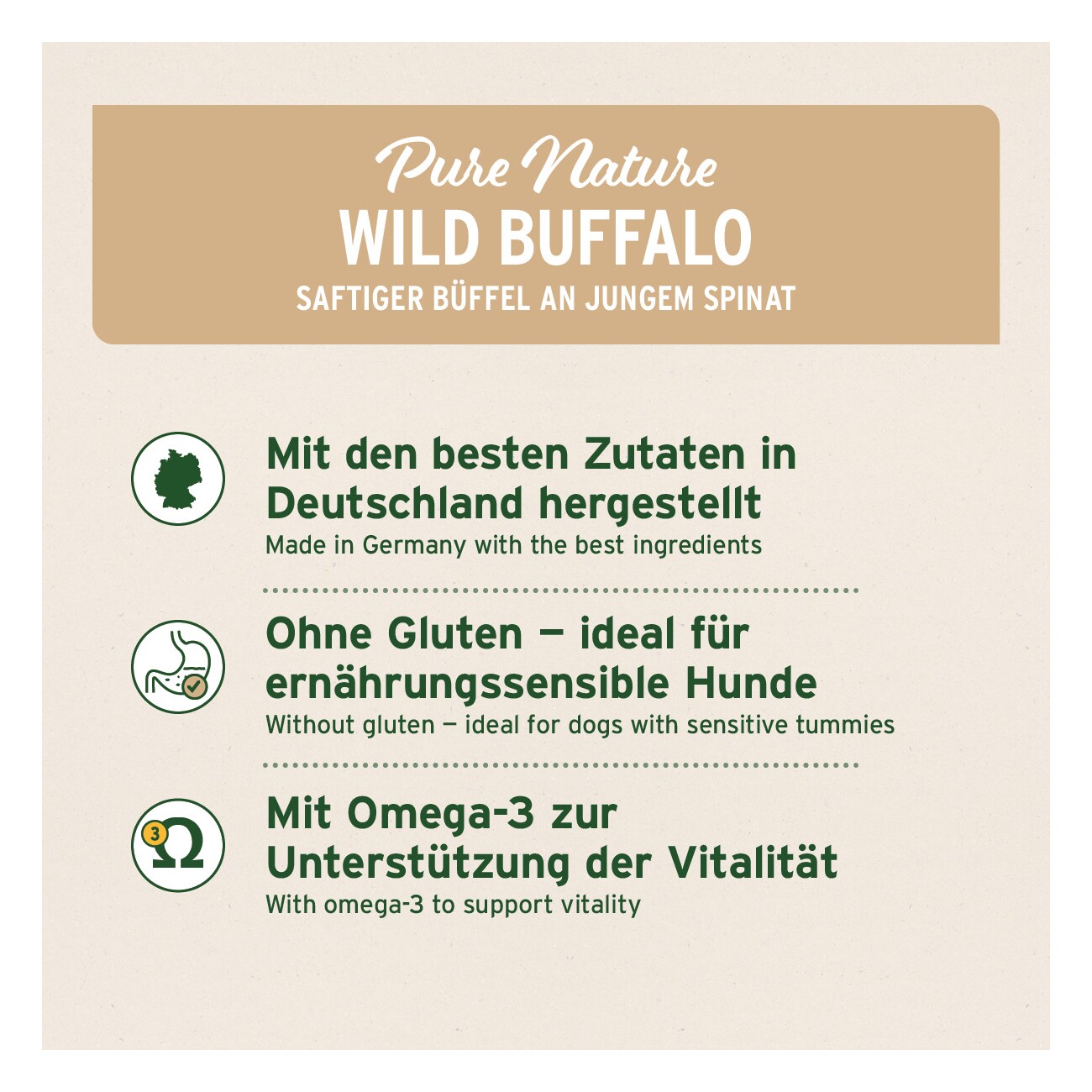 AniForte Nassfutter WildBuffalo Büffel mit Spinat 6x400 g