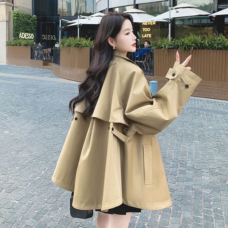 Ango - Trenchcoat met rits en effen opstaande kraag