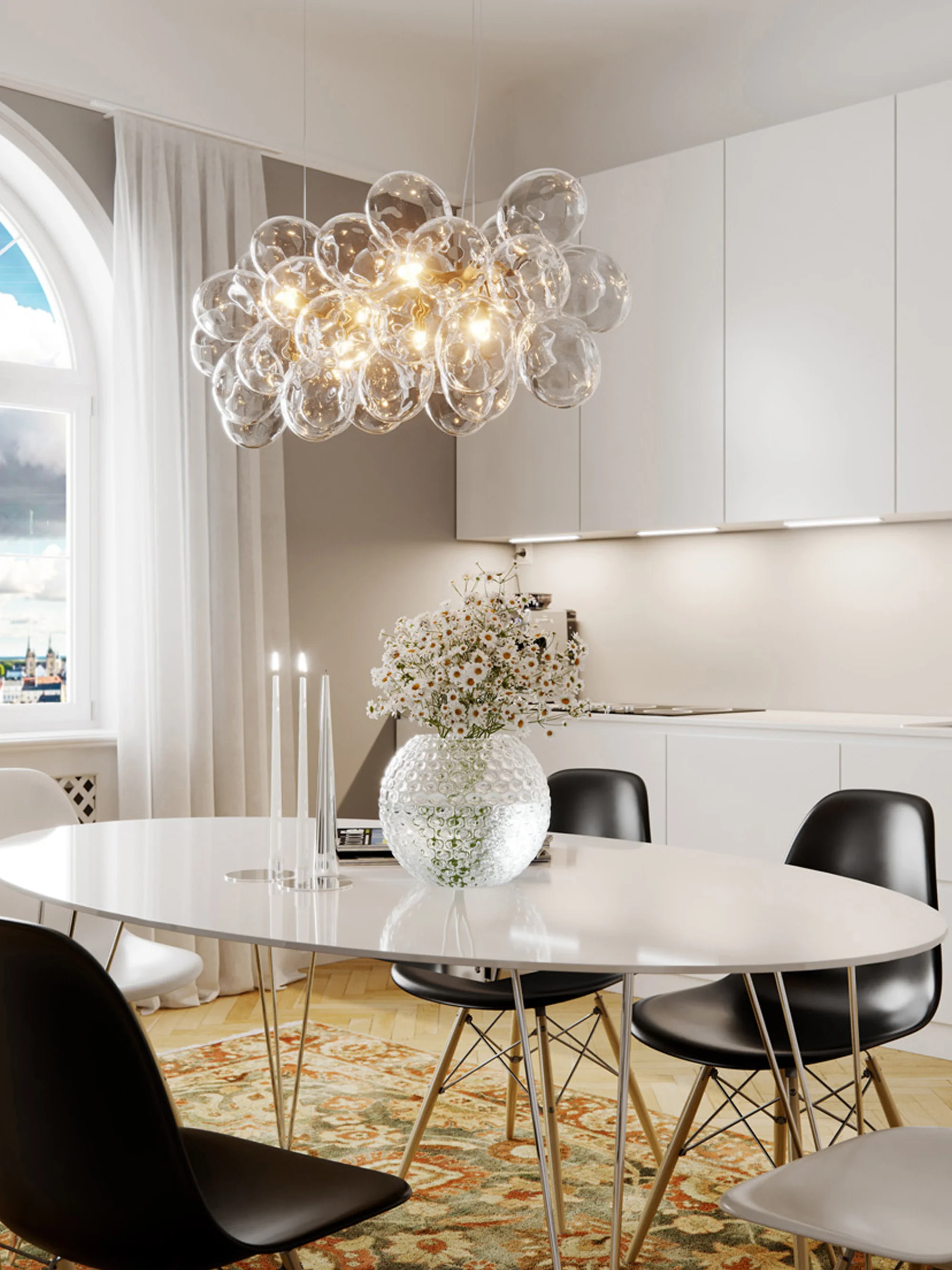 Mondgeblazen hanglamp Gross