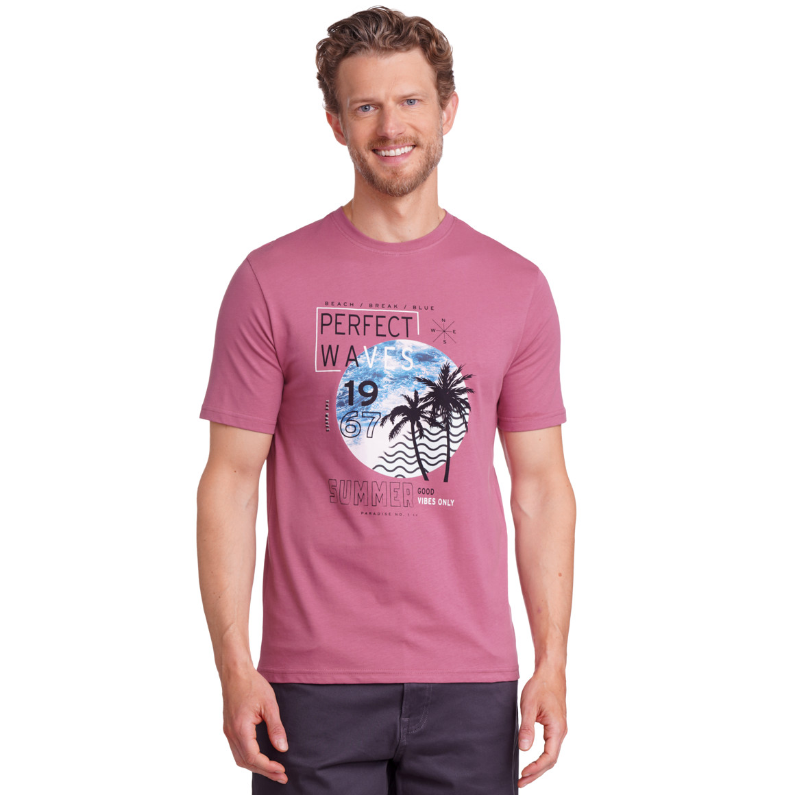 VanVaan Denim Herren T-Shirt aus Bio-Baumwolle dunkelrosa