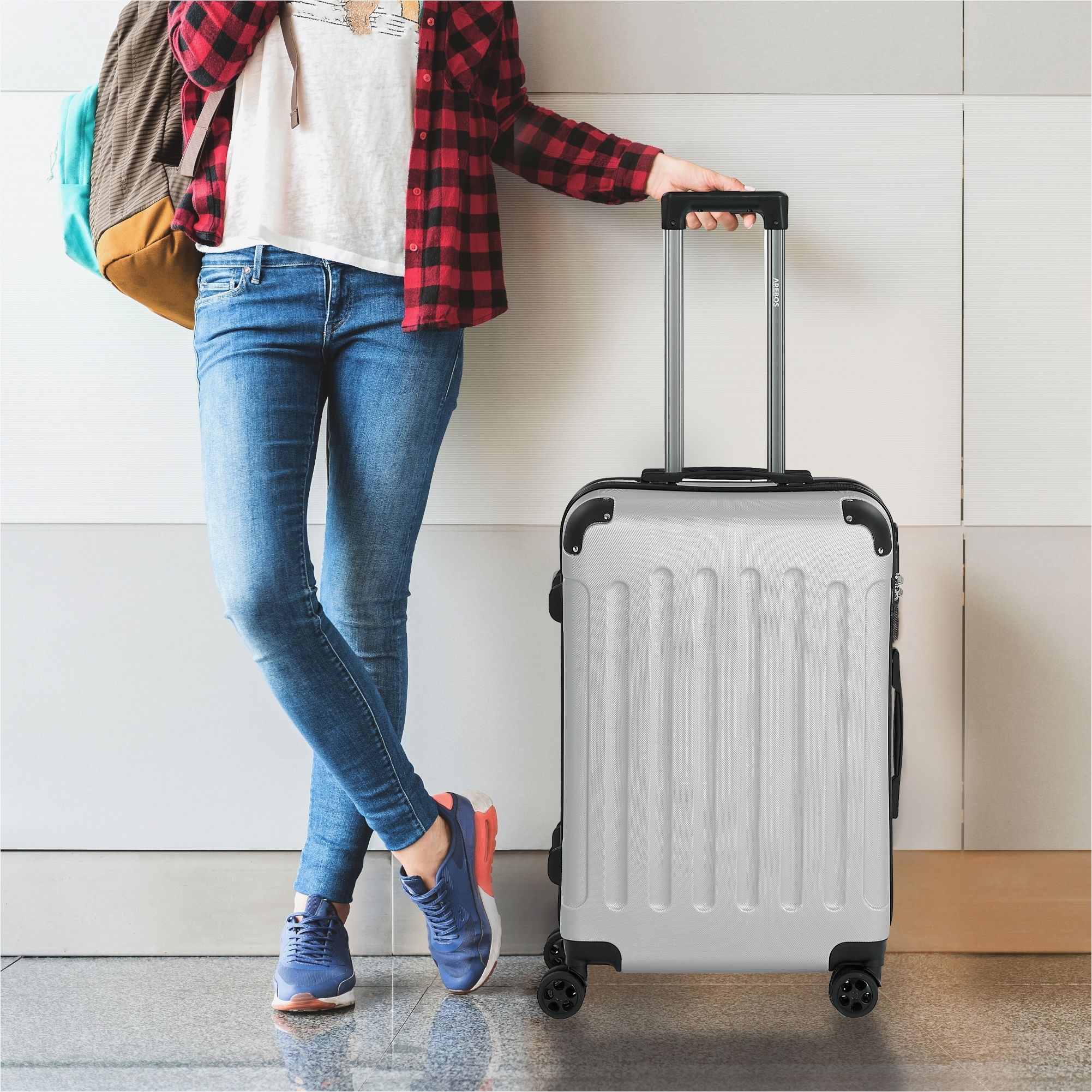 4 tlg. Reisekoffer Set Silber