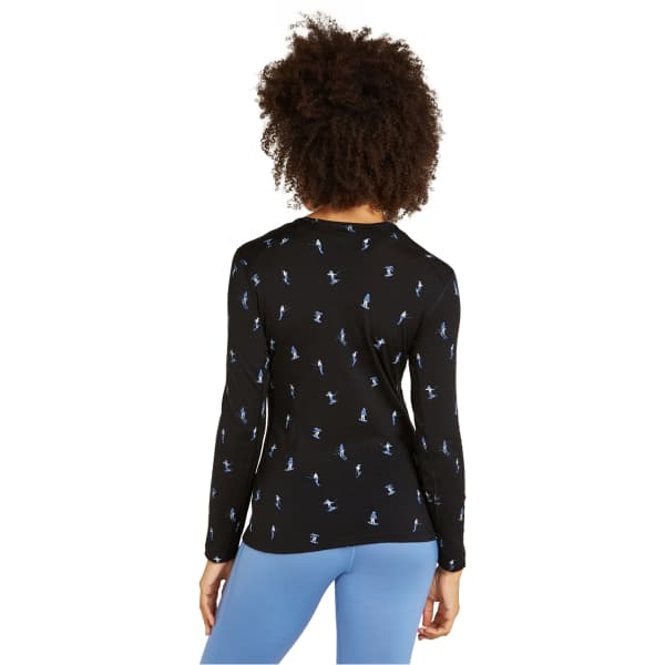 T-shirt thermique ICEBREAKER W M 200 OASIS LS CREWE SKI DAY BLACK/AOP