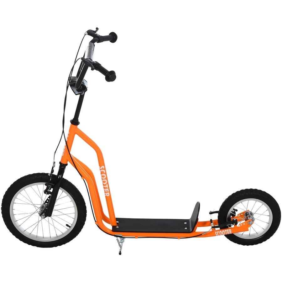 HOMCOM Kinderroller mit Handbremse orange