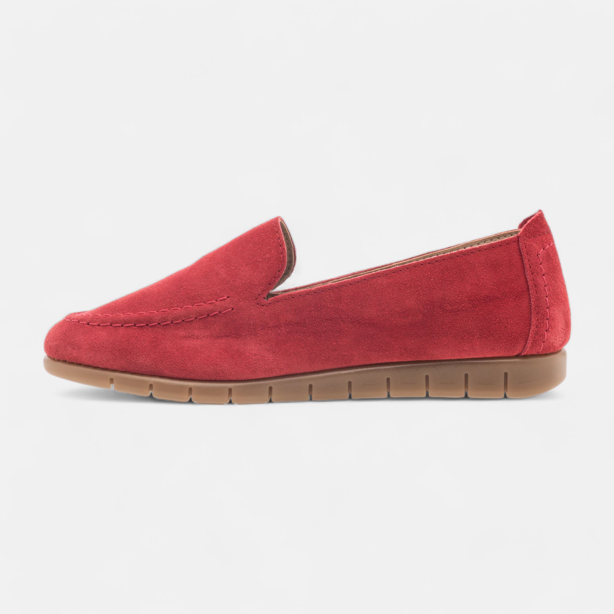 Mocassins Femme en cuir rouge