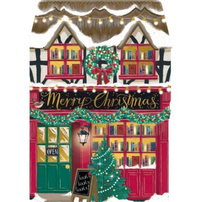 Christmas Die Cut Bookshop Card