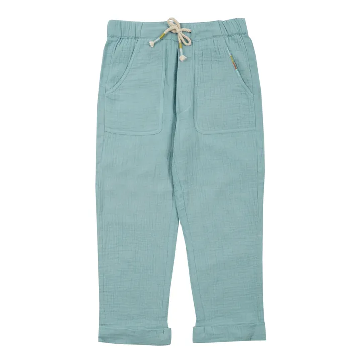 Louise Misha Pantalon Darshan Gaze de Coton | Bleu
