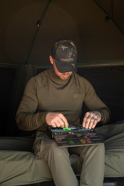 T-Shirt Korda Mock Neck Thermal LS Dark Olive