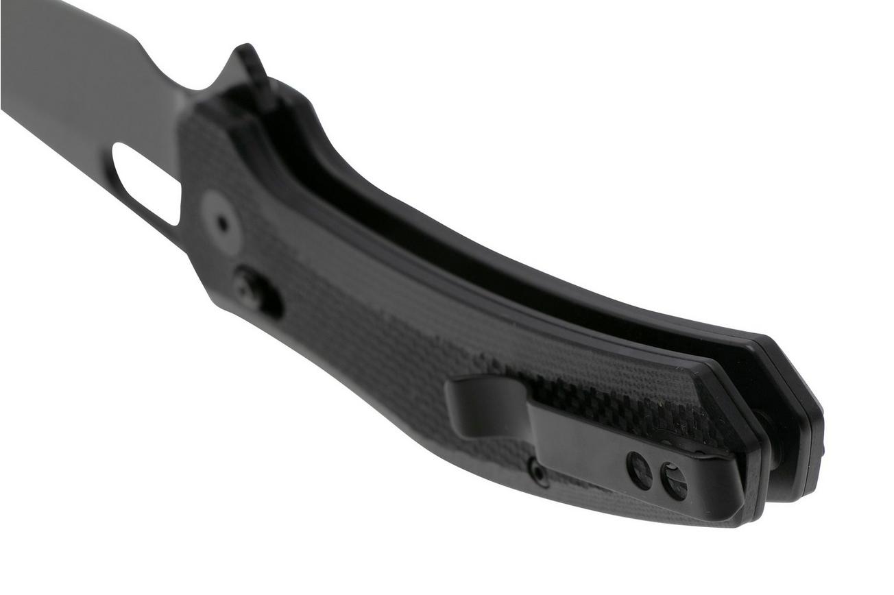 QSP Knife Emu 164-C2, Black 14C28N, Black Coarse G10, zakmes