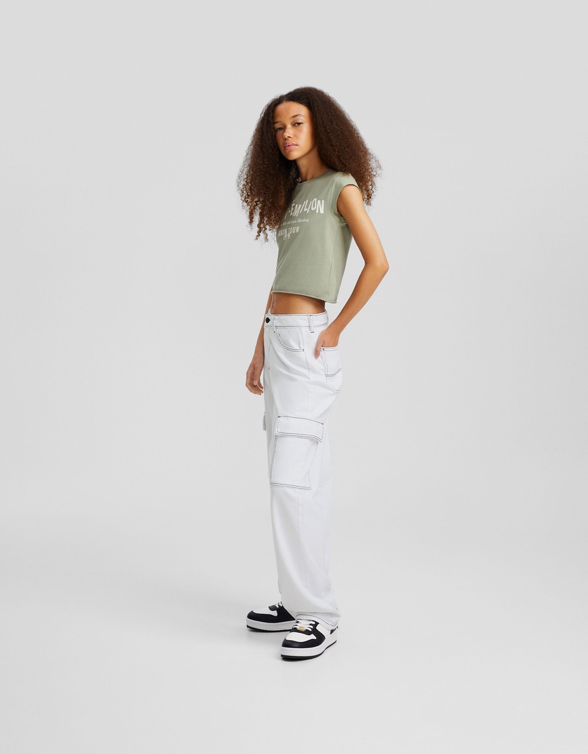 calça cargo reta