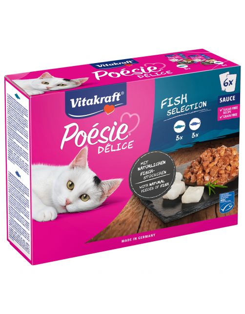 Vitakraft Poésie Multipack Deli Sauce Vis Pouch 6x85 g - Kattenvoer