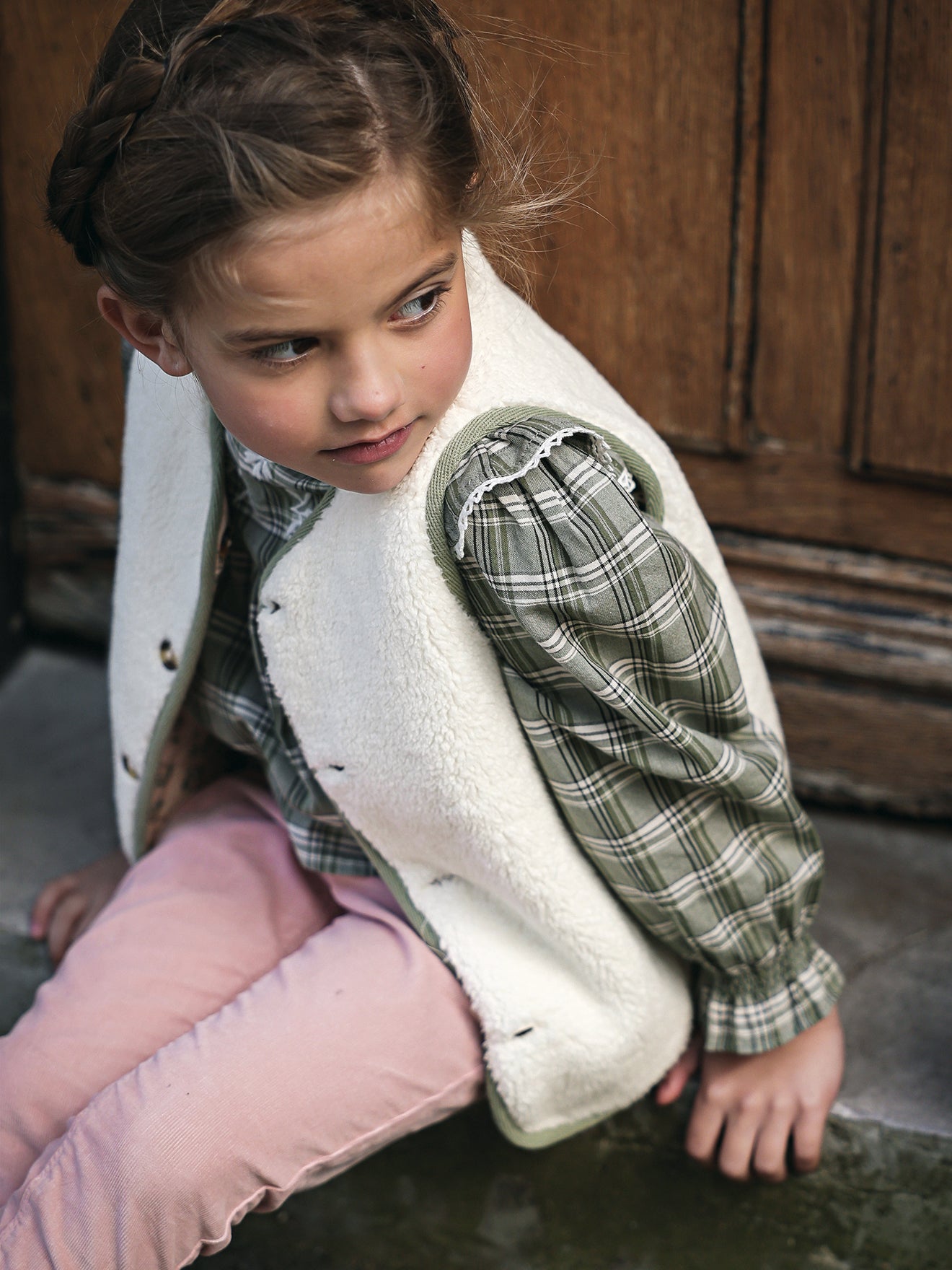 Gilet sans manches Fille réversible