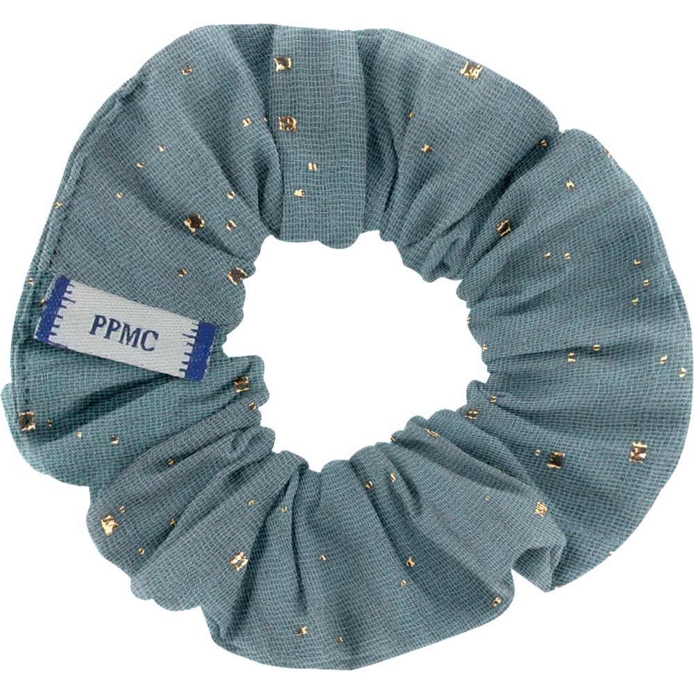 Petit Chouchou Gaze Pois Or Bleu Gris
