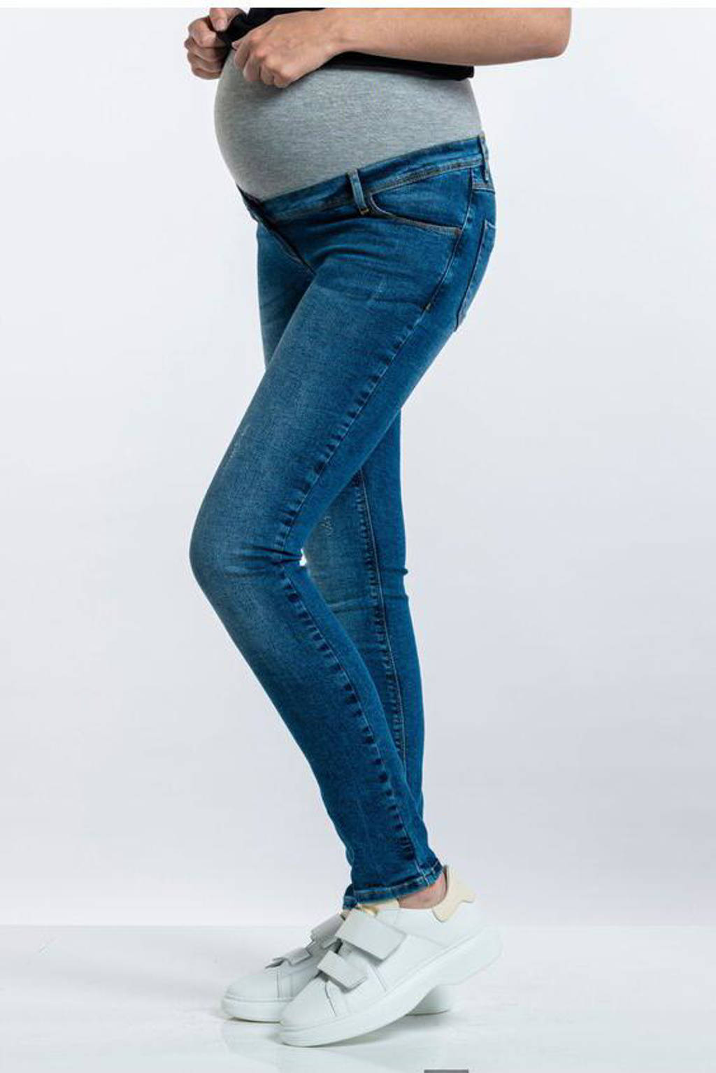 LOVE2WAIT skinny zwangerschapsjeans donkerblauw