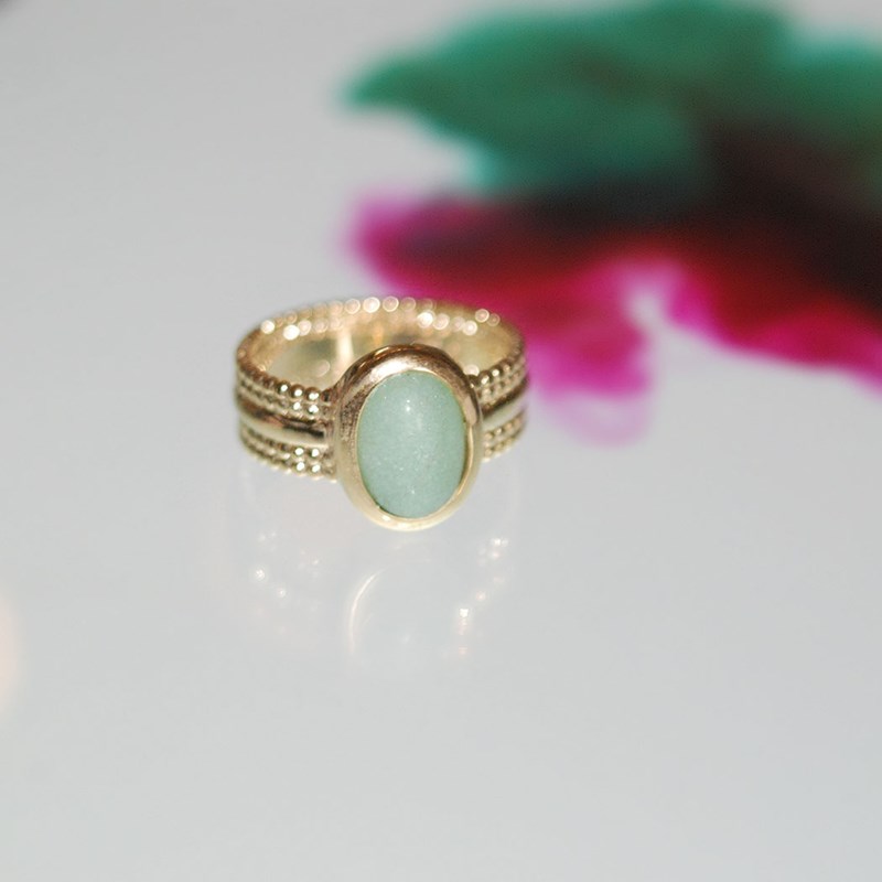 Bague plaqué or et aventurine ANDREA - Bijoux Privés Discovery