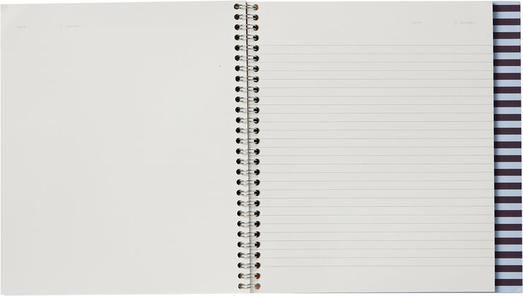 Notem NELA Notebook med spiralryg - Stor, Bordeaux og blå